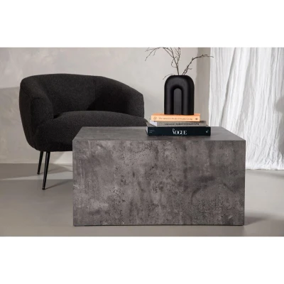 Afbeelding van Svea Clara salontafel marmerlook 80 x 60 cm donkergrijs Hout