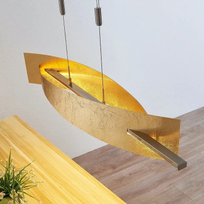 Afbeelding van Lucande Hanglampen met dimmer metaal, kunststof goud, zilver