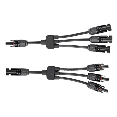 Afbeelding van enjoy solar® 1 paar zonnestekker T verdeler 3 voudig met 20cm kabelverlenging voor parallelle aansluiting zonnepaneel