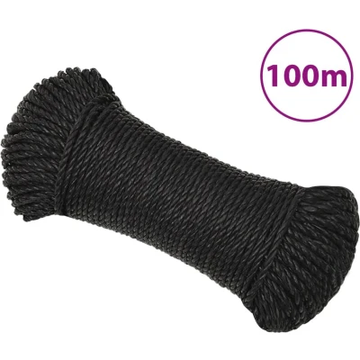 Afbeelding van vidaXL Werktouw 8 mm 100 m polypropeen zwart