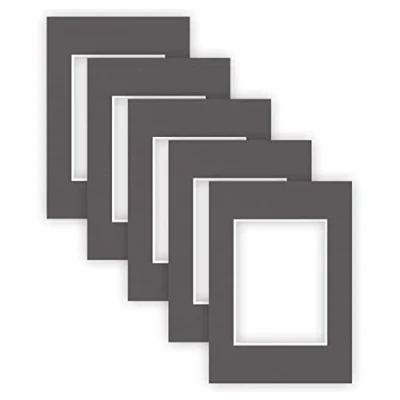 Afbeelding van nielsen Conservation Passepartout karton 1,5 mm set van 5 buitenformaat 21x29,7 cm (DIN A4) voor beeldformaat 13x18 grafietgrijs (donkergrijs) gestructureerd oppervlak