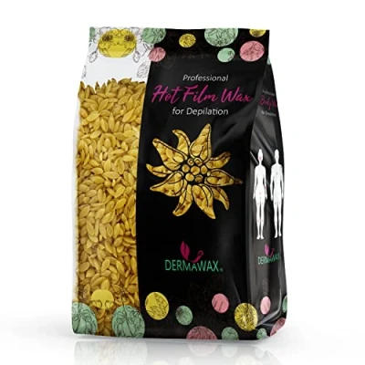 Afbeelding van Dermawax Natuurlijke honingwaxparels voor ontharing, waxparels alle huidtypes, gezicht, wenkbrauwen, neushaar, benen, armen, bikini, intieme zone, Brazilian waxing, wax (1 kg)