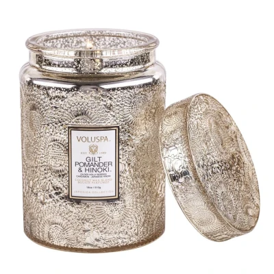 Afbeelding van Voluspa Gilt Pomander &amp; Hinoki Large Jar
