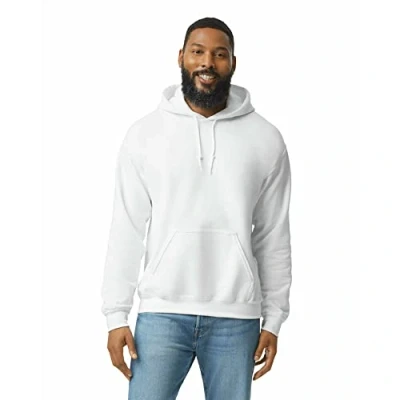 Afbeelding van Gildan heren Fleece sweatshirt met capuchon, stijl G18500, Wit, S