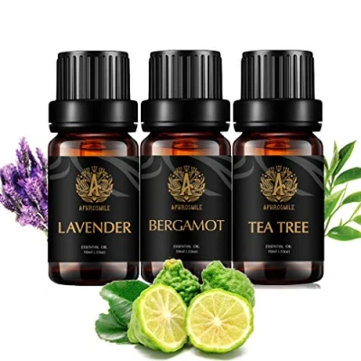 Afbeelding van Aromatherapie Lavendel etherische olie set voor diffuser, 3 x 10 ml therapeutische kwaliteit bergamot kit massage, 100% pure theeboom oliën het maken van kaarsen