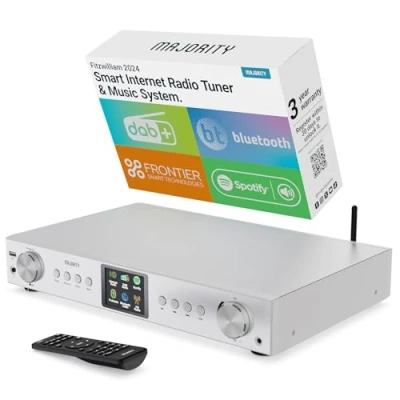 Afbeelding van Majority Internetradio en DAB hifi tuner, Bluetooth 5.0, Plus radio, internetradio, wifi, digitale stereo ontvanger, Fitzwilliam Spotify Connect, mediaspeler met