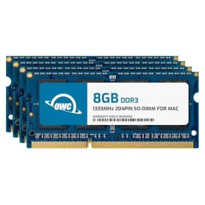 Afbeelding van OWC Upgrade kit DDR3 SO DIMM PC3 10600 CL9 32GB (4x 8GB) 1333MHz voor iMac (OWC1333DDR3S32S)