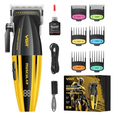Afbeelding van VGR 285 Fresh Fade tondeuse voor mannen, 9000 tpm, professionele kapper kapsel, draadloze kleine trimmer, lichte veelzijdige barberset met led display