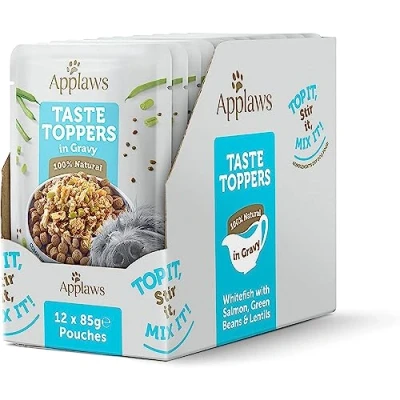 Afbeelding van Applaws Dog Taste Toppers Witvis met zalm in jus 85 gr. per 12 stuks