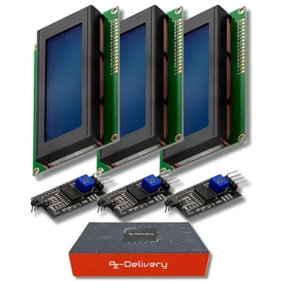 Afbeelding van AZDelivery 3 x HD44780 2004 LCD Display Bundel 4x20 tekens met I2C interface compatibel Arduino Inclusief E Book!