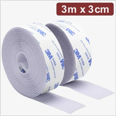 Afbeelding van Quadrios 24CA324 Klittenband Om vast te plakken Haak en lusdeel (l x b) 3 m cm Wit