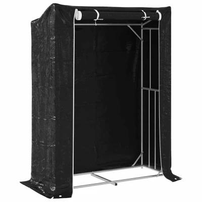 Afbeelding van Haardhoutrek met regenhoes 150x60x200 cm gegalvaniseerd staal