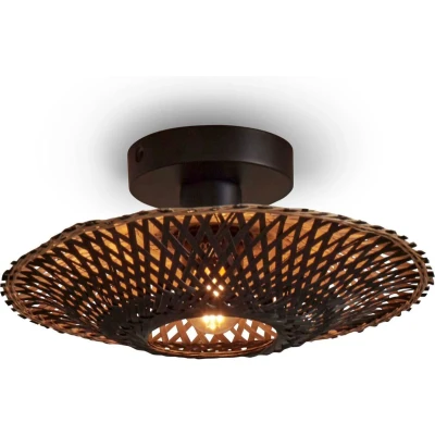 Afbeelding van Good&amp;Mojo Plafonniere Kalimantan Bamboe XS Zwart 30x30x8cm