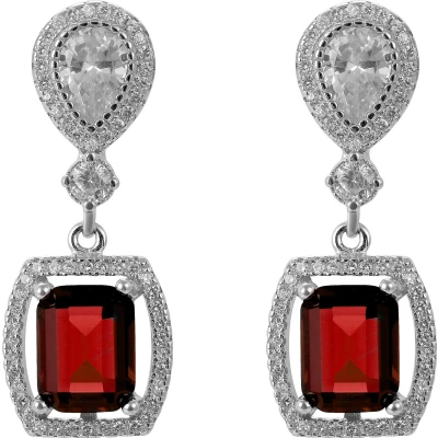 Afbeelding van Orphelia ZO 7426/RU Oorhangers Zilver 925 Zirkonia Ruby 2,8 cm