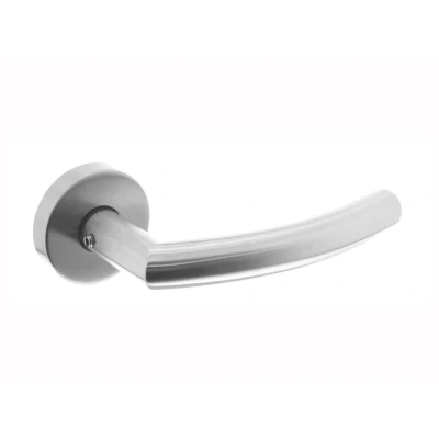 Afbeelding van Deurklink Half Rond met rozet 51x10,5mm geborsteld RVS