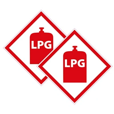 Afbeelding van 2 x Printwhizz Ltd LPG Waarschuwingssticker Camper Off Gas Locker Box Label Caravan VW