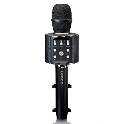 Afbeelding van Lenco BMC 090BK Bluetooth® Karaoke microfoon met speaker en verlichting Zwart Black