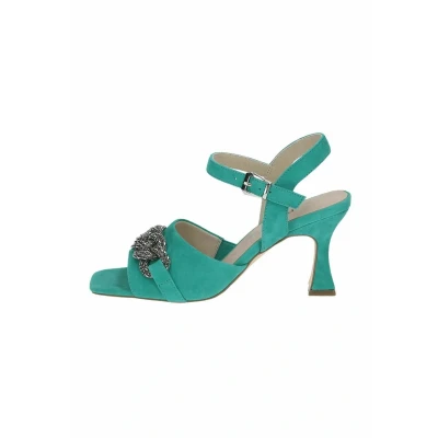 Afbeelding van Caprice Sandalen, Dames, Maat: 36, Emerald suede Leer