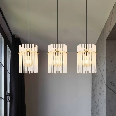 Afbeelding van Globo Gouden hanglamp Gorley met glas 3 lichts 15698 3HM