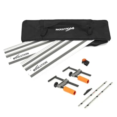 Afbeelding van Evolution Power Tools ST1400 G2 Cirkelzaaggeleiderail/rail Universeel voor de meeste merken Makita, Bosch, Festool, Metabo 1,4 m (2 x 700 mm) Incl. eindstop toebehoren