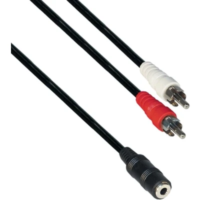 Afbeelding van Tulp (m) 3,5mm Jack (v) stereo audio adapter kabel 0,20 meter