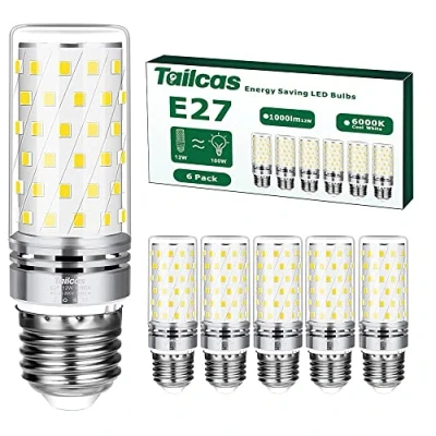 Afbeelding van Ledlamp E27, 12 W, maïs, komt overeen met gloeilampen, 100 niet dimbaar, kleine Edison LED lampen, 6 stuks