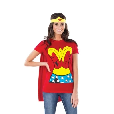Afbeelding van Rubie&#039;s 880475 Officiële Wonder T Shirt Set Kostuum, Dames Groot