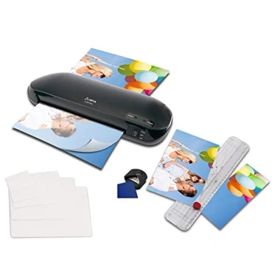 Afbeelding van OLYMPIA A 230 Plus 4 in 1 Premium lamineerset met trimmer, hoekrond, tot DIN A4, 100 gemengde folies