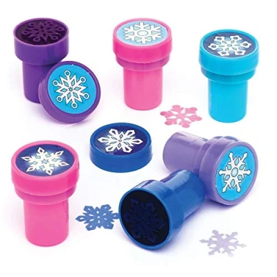 Afbeelding van Baker Ross Zelfkleurende stempel &quot;sneeuwvlok&quot; voor kinderen kerst knutselwerk en decoraties (10 stuks)
