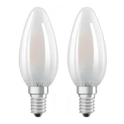 Afbeelding van OSRAM LED kaarslamp E14 4W warmwit 2 per set