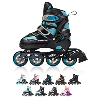 Afbeelding van meteor® Inline Skates voor Kinderen Jeugd Volwassen Ideaal Jongens en Meisjes Instelbare Maat (ROX Turquoise, S)