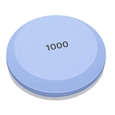 Afbeelding van Slijpsteen, 2 in 1 puck slijper, slijpsteen voor messen, bijl en tuingereedschap, rond, korrel 1000/2000