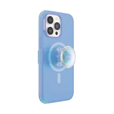 Afbeelding van PopSockets: PopCase PlantCore voor MagSafe Plantaardige Hoesje iPhone 14 Pro Max met een Verplaatsbare PopGrip Slide Standaard en Grip Verwisselbare Top Blue Opalescent