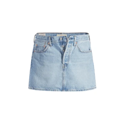 Afbeelding van Levi&#039;s dames Mini spijkerrok met steekzakken in de kleur Indigo, maat: W24