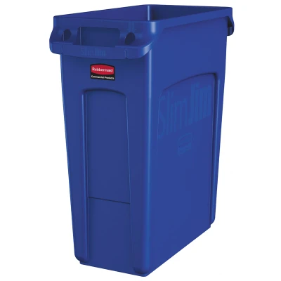Afbeelding van Rubbermaid Slim Jim met luchtsleuven 60 liter blauw