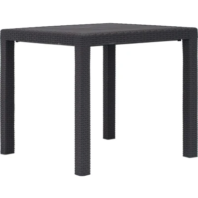 Afbeelding van Tuintafel 79x79x72 cm rattan look kunststof bruin