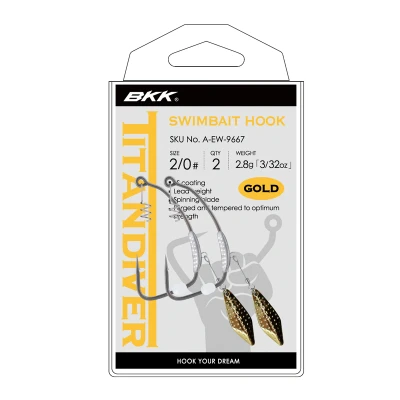 Afbeelding van BKK Titandiver Gold Softbait Haken 2/0# 1/16oz Loodkoppen