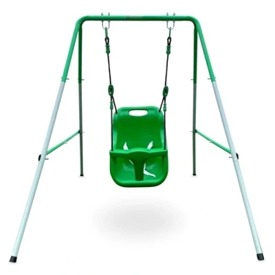 Afbeelding van HyperMotion schommel voor baby&#039;s (vanaf 6 maanden) en kleine kinderen (tot 25 kg) met veiligheidsgordel, binnen buiten, in hoogte verstelbaar, groen