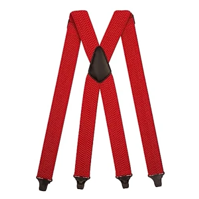 Afbeelding van Olata Heavy Duty X Vorm Bretels met Kunststof Clips 4 cm. Rood