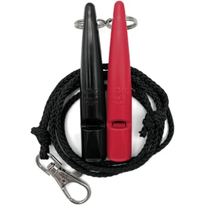 Afbeelding van ACME Hondenfluitje nr. 211,5 met fluitband In dubbelverpakking 2 fluitjes inclusief banden Ideaal voor het terugbellen luid en verreikend (Black + Hot Pink)
