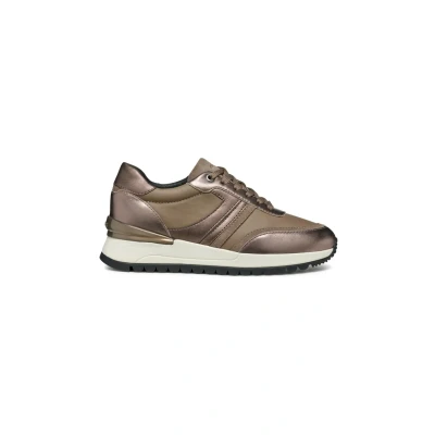 Afbeelding van Geox D Desya Sneakers laag, Dames, Maat: 37, Taupe Leer/ synthetisch