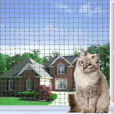 Afbeelding van Tatamiyya Kattennet Voor Balkon, Draadversterkt 2x3m, Balkonnet is Robuust Bijt en Scheurbestendig, UV Weerbestendig, Balkons, Terrassen Ramen (Olijfgroen)