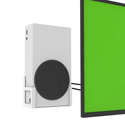 Afbeelding van Monzlteck Wandmontagehouder voor Xbox serie S, volledig metalen verticaal hangend aan de muur met Power Botton links/rechts, muurplankbeugel XSS, wit, (wsr s)
