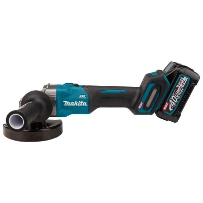 Afbeelding van Makita GA008GM201 40 V Max Haakse slijper 125 mm 4,0 ah accu (2 st), snellader, in mbo,x met vastzetschakelaar