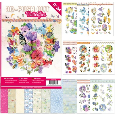 Afbeelding van 3D Push Out book 34 Butterflies