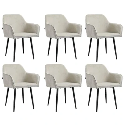 Afbeelding van Lina® Tony Eetkamerstoel Licht Grijs Set van 6 Ribstof
