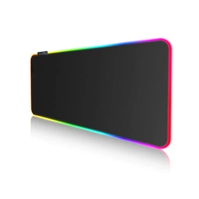 Afbeelding van EASEMO Gaming muismat, XXL groot (800 x 300 4 mm) RGB 7 LED kleuren en 10 vooraf ingestelde lichteffecten, waterdicht stofoppervlak antislip rubberen basis