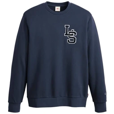 Afbeelding van Levi&#039;s Heren Standard Graphic Crew Sweatshirt, Ls Letterman Dress Blues, S