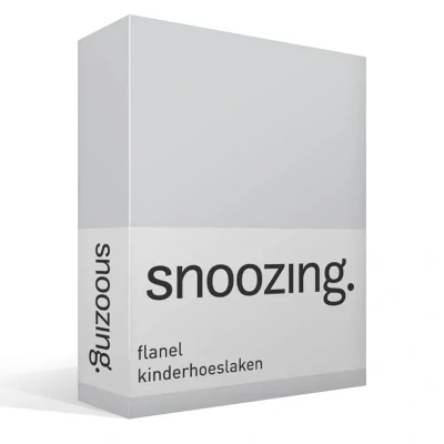 Afbeelding van Snoozing Flanel Kinderhoeslaken Ledikant 60x120 cm Grijs
