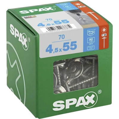Afbeelding van SPAX 4577000450556 Spengler schroef 4.5 mm 55 T STAR plus RVS A2 70 stuk(s)